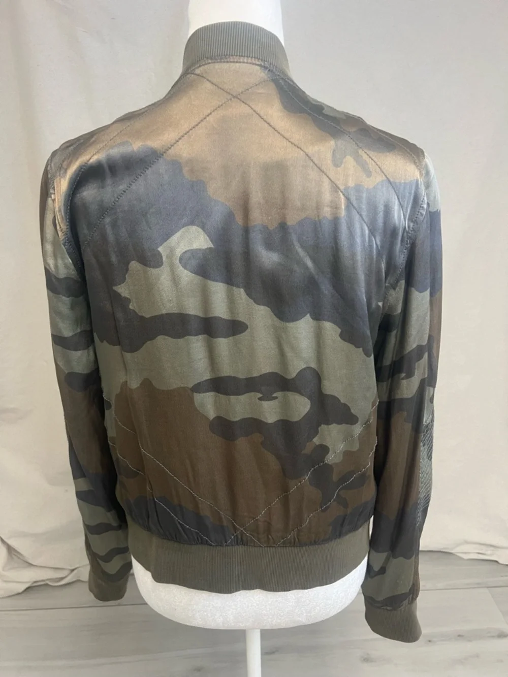 Marrakech Camo Bomber Jacket Olive Green Sz S Street Style Corpcore Military - Picture 4 of 8